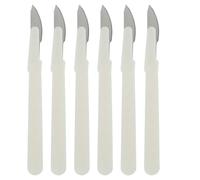 Sewroro Couteau Acier au Carbone Blanc 6 Pièces Graduation, Outil de Découpe de Pâte pour Boulangerie Cuisine, Ustensile Ergonomique, Baguette et Toast, Accessoires pour Pâtisserie