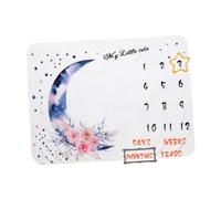 Sewroro Couverture Photo pour Bébé Mensuelle en Tissu Doux Motif Lune Fleur Couverture Graphique 100% Coton pour -Né Accessoire Studio Photo pour Suivi Croissance Bébé