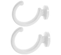 Sewroro Crochets Muraux en Alliage de Zinc Blanc Lot de 2 Set de Crochets Muraux Incurvés de Croissant Supports Robustes pour Embrasses de Rideaux Fixation Murale Multifonction pour