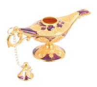 Sewroro Décoration Intérieure Vintage Lampe Magique en Métal Sculpté Violet Éclairage D’Ambiance Rétro pour Table et Chambre Objet Décoratif Artisanal à Finition Antique