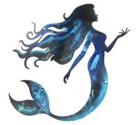 Sewroro Décoration Murale Sirène en Métal Robuste, Motif Sirène Debout, pour Intérieur et Extérieur, Décoration Jardin et Pelouse, Art Mural Extérieur Résistant aux Intempéries, 1 Pièce