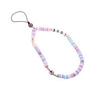 Sewroro Dragonne Pour Téléphone Portable Breloque Perles Acrylique Femmes Filles Mode Décoratif Corde à Suspendre Perlée Style Bohème Couleur Lettres Love Taille Standard