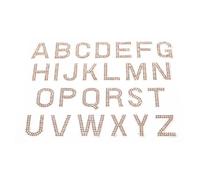 Sewroro Écussons Thermocollants Lettres en Strass Doré 26 Pièces 2,5 Cm Autocollants pour Vêtements Paquet à Dos Chapeaux Décoration DIY Accessoires Couture