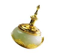 Sewroro Encensoir Décoratif en Métal Fer Forgé Couleur Vert Clair Porte-Parfum Lotus pour Intérieur Brûleur de Parfum Multifonctionnel Salon Chambre et Contemplation