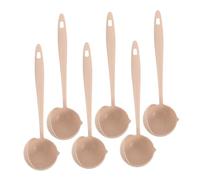 Sewroro Ensemble 6 Pièces Cuillères Passoires Beige, Ustensiles Cuisine Multifonctions en Plastique Résistant la Chaleur, Cuillères à Soupe avec Passoire Fine pour Filtrage Précis, Usage