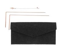 Sewroro Ensemble de 3 Baguettes de Sourcier en Laiton avec Cristaux Kit de Radiesthésie pour Chasse aux Fantômes et Détection d'eau Équipement Portable avec Paquet en Feutre Outil