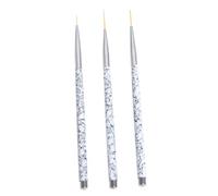 Sewroro Ensemble de 3 Pinceaux pour Nail Art Manches Marbrés Poils Nylon Tailles 11/15/20 MM Outils de Manucure Précis pour Dessin et Décoration D’Ongles Professionnels et Personnels