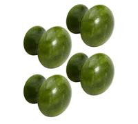 Sewroro Ensemble de 4 Pierres de Massage Visage de Champignon en Aventurine Verte, Outil de Massage Facial Portable pour Soin du Visage, Stimulation des Méridiens et Relaxation Spa