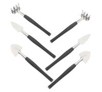 Sewroro Ensemble de 6 Outils de Jardinage à Main en Acier Inoxydable Mini-Pelle Truelle et Râteau pour Plantation en Pot Kit Compact Polyvalent pour Plantes Succulentes et Jardinage