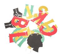 Sewroro Ensemble de Bannières Scintillantes du Mois de L'Histoire des Noirs Décoration de Fête Intérieure et Extérieure Toile de Fond Festive Matériel Pailleté pour Célébrations