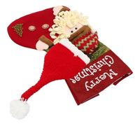 Sewroro Ensemble de Gigoteuse Bébé Noël 2 Pièces Bonnet et Bottes Thème Photo -Né Accessoire Photo Thème de Noël pour Hiver