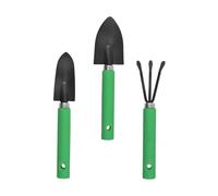 Sewroro Ensemble d'Outils de Jardinage à Main Mini 3 Pièces pour Bonsaï et Succulentes Acier Inoxydable Vert Noir Outils de Plantation Compacts pour Rempotage Intérieur