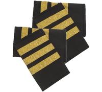 Sewroro Épaulettes de Pilote à 3 Barres Dorées Paire de 2 Insignes D’Uniforme Souples Accessoires Cosplay Costume Pilote Avion Galons de Capitaine pour Vestes