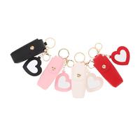 Sewroro Étui à Rouge à Lèvres Portable 4 Pcs avec Porte-Clés et Miroir Cœur Mini Organisateur de Maquillage pour Paquet à Main Pochette de Voyage Légère en Couleurs Blanc Rose Noir et