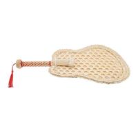 Sewroro Éventail à Main Naturel en Paille Tissée, Ventilateur Portatif Rafraîchissant Été, Grand Format 25x27 Cm Beige, Accessoire Déco et Accessoires D'été Polyvalents