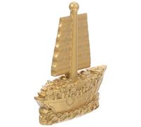 Sewroro Figurine de Voilier Doré en Alliage Décoration Chinoise Compacte pour Bureau et Maison Sculpture Amulette Symbole de Réussite Ornement Nautique Élégant et Résistant