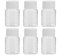 Sewroro Flacons en Plastique Transparents Portables et Hermétiques de 30ml Lot de 6 avec Couvercles Stockage de Remède à Domicile Bureau