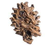 Sewroro Fontaine Murale d'Extérieur Tête de Dragon en Résine Couleur Bronze Antique 13X15X8 CM Trou de Fixation Décoration de Jardin Villa Fontaine d'eau Extérieure pour Espace Mural