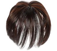 Sewroro Frange à Clip Épaisse pour Femme Pièce de Remplacement 15 CM Longue Couleur Brun Foncé Postiche Lisse sans Trace Extensions de Cheveux pour Tempes Frange Frontale Naturelle