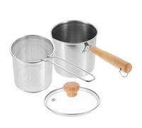 Sewroro Friteuse à Tempura Mini en Acier Inoxydable 304 Panier à Friture Profonde et Cuve Kit Complet Couvercle en Verre pour Cuisson Maison Économe en Huile et Rapide