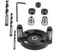 Sewroro Gabarit de Perçage Vertical Auto-centrant Alliage Aluminium Kit Guide de Perçage Dowel pour Travail Du Localisation Précise et Fixation Rapide