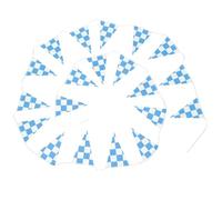 Sewroro Guirlande de 20 Drapeaux de Course à Carreaux en Polyester Bleu, Décor Pratique et Chic pour Fête Halloween ou Match, Longueur 7m