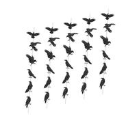 Sewroro Guirlande de Corbeaux Pailletés 5 Pièces en Papier Noir 2M - Bannière Décorative Gothique pour Fête D’Halloween Décoration Murale Intérieure et Scolaire
