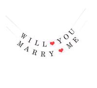 Sewroro Guirlande Décorative en Papier « Veux-tu M’Épouser » 1 Pièce Bannière de Demande en Mariage Décoration Romantique pour Voiture et Fête Accessoire Suspendu pour Célébration