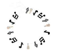 Sewroro Guirlande Suspendue Notes de Musique Scintillante en Paillettes Dorées, Décoration Murale Guitare pour Fête D’anniversaire et Mariage, Bannière Décorative pour Soirée Rock