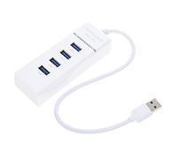 Sewroro Hub USB 3.0 en Plastique 4 Ports, Accessoire Informatique Portable, Transfert Rapide, Indicateur LED, Bureau Et Voyage, Couleur Blanche