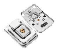 Sewroro Jeu de 4 Verrous en Fer avec Clé pour Boîtes à Bijoux Coffres en Bois Boîtes à Outils et Tiroirs Petit Modèle avec Vis Serrure de Casier Sécurisée pour Rangement Domestique et