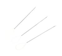 Sewroro Kit 3 Pièces Aiguilles en Acier Inoxydable pour Tissage de Perruques, Outil D'aiguille à Tisser Cheveux, Dispositif D'enfilage Coloré Bleu Orange Jaune, Usage Professionnel