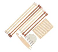 Sewroro Kit D’Outils de Tissage de Tapis pour Débutants Planche en Bois | Navette, Peigne et Barre Suspendre, Accessoires pour Projets de Tapisserie et Bricolage Créatif