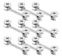 Sewroro Kit de 20 Pièces de Fixations à Came pour Meubles Métalliques Connecteurs Double Tête en Zinc Goujons de 48 MM Assemblage D’Armoires et Mobilier Kit Complet pour Montage