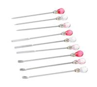Sewroro Kit de 9 Pièces Bâtonnets Mélangeurs et Spatules pour Gel UV et Pigments, Cuillères à Paillettes en Plastique Coloré, Outils de Manucure Nail Art pour Réutilisable Plusieurs styles