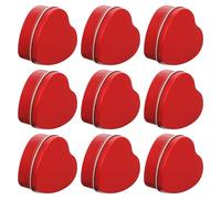 Sewroro Lot de 10 Boîtes de Cœur Rouges Couvercles Plats Boîte D’Anniversaire et Coffret Présent pour Bonbons pour Saint-Valentin Mariage et Fêtes Décorative en Carton Rigide