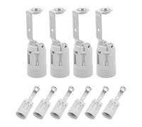 Sewroro Lot de 10 Douilles E14 Support Blanc, Culot à Vis Céramique 80 Mm, Compatible Ampoules à Bougie et Lustres, Fixation Sécurisée et Dissipation Thermique Efficace pour Éclairage