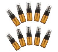 Sewroro Lot de 10 Flacons Pulvérisateurs en Verre Brun Clair 3 Ml Rechargeables Mini Format Compact Vaporisateur de Maquillage et Parfum pour Voyages et Soins Peau