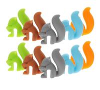 Sewroro Lot de 10 Marqueurs à Vin Écureuil en Silicone Colorés Porte-Sachets de Thé Réutilisables pour Verres à Vin et Cocktails Identifiants Pratiques pour Fêtes et Rassemblements