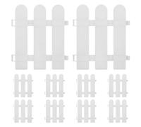 Sewroro Lot de 10 Piquets Blancs en Plastique - Petite Clôture Décorative pour Jardin, Pelouse Et Bordures D'allée, 20 X 17 X 0,8 Cm