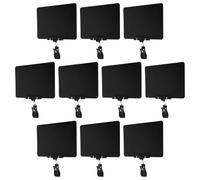 Sewroro Lot de 10 sets de Mini Tableaux Noirs A5 Effaçables avec Pince Rotative en Plastique Noir Porte-Étiquettes Réutilisables pour Supermarché Commerce de Détail et Stands Système