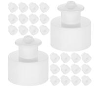 Sewroro Lot de 100 Bouchons à Pression en Plastique Blanc Diamètre 28 MM Bouchons de Rechange Étanches pour Bouteilles Cosmétiques Ouverture Facile par Traction Compatibles Soins Peau