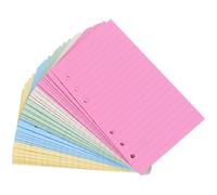 Sewroro Lot de 100 Recharges pour Carnet A5 à 6 Trous Papier Intérieur Coloré Ligné Format A5 Feuilles Mobiles pour Agenda Fournitures de Bureau et Scolaires