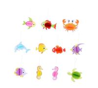 Sewroro Lot de 11 Décorations d'anniversaire pour Garçon et Filles à Thème Marin Ornements Animaux Marins en Nid d'abeille Colorés Légers et Faciles à Suspendre pour Fête