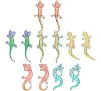 Sewroro Lot de 12 Autocollants Magnétiques Gecko Irisé Anti-Collision pour Fenêtres Décoration Moustiquaire Film Adhésif Résistant et Étanche Protection Oiseaux et Sécurité Intérieure