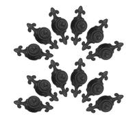 Sewroro Lot de 12 Boutons de Tiroir Rustiques en Alliage de Zinc Noir Mat, Fixation 1 Trou 24x20 Mm avec Plaque Arrière, Poignées Décoratives pour Commode, Meuble Cuisine et Placard,