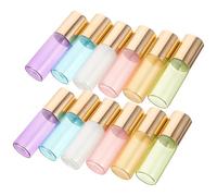 Sewroro Lot de 12 Flacons Roll-on en Verre 5ml, Bouteille Vide Portable et Étanche pour Huiles Essentielles en Voyage
