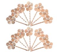 Sewroro Lot de 12 Mini Pinces à Cheveux Dorées en Alliage de Fleur, Accessoires Coiffure Mariage Strass, Petites Pinces Décoratives pour Tresses et Fêtes, Épingles Confortables pour