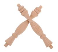 Sewroro Lot de 2 Balustres en Bois Massif 13,5 X 2 Cm, Style Colonne Romaine Non Peinte, Pilier D’armoire Décoratif pour Escalier et Rénovation de Meubles, Accessoires Artisanaux