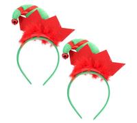 Sewroro Lot de 2 Bandeaux de Noël en Tissu Doux avec Grelots Bonnet de Clown Rayé Rouge et Blanc Serrage-Têtes Festifs pour Adultes et Adolescents Accessoire Cheveux Cosplay pour Fêtes